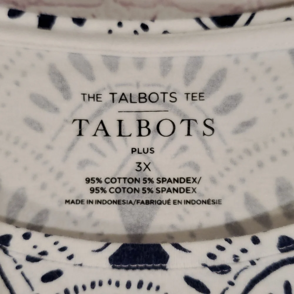 Talbots Crewneck Tee - Scallop Fans Size 3x - Picture 4 of 5